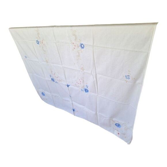 Irish table linen Set 8 Napkins 72 x 90 Tablecloth Embroidered Handmade Floral - Picture 2 of 16